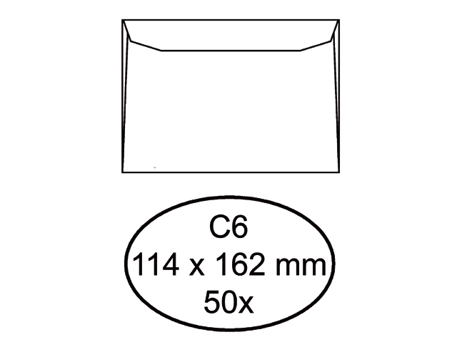 Envelop Quantore bank C6 114x162mm wit 50 st.