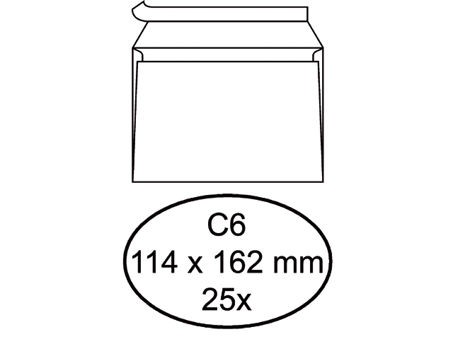 Envelop Quantore bank C6 114x162mm 25 stuks