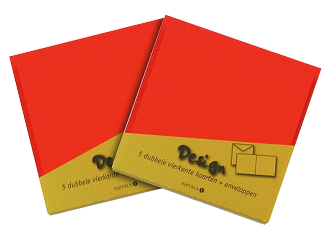 dubbele kaart+envelop papyrus vierkant ivoorw