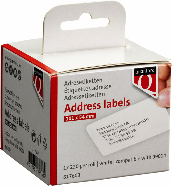 Labeletiket Quantore 99014 54x101mm adres wit