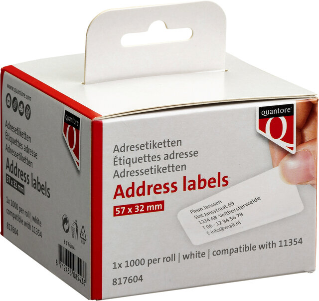 Labeletiket Quantore 11354 57mmx32mm adres