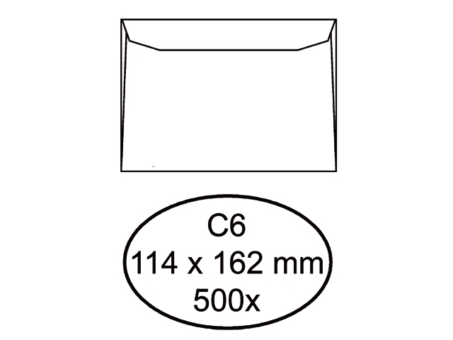 Envelop Quantore bank C6 114x162mm wit 500st.