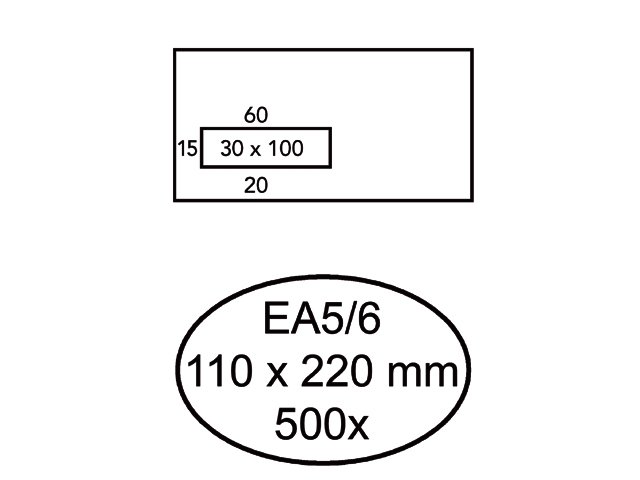 envelop hermes venster ea5/6 vl 3x10 80gr zk