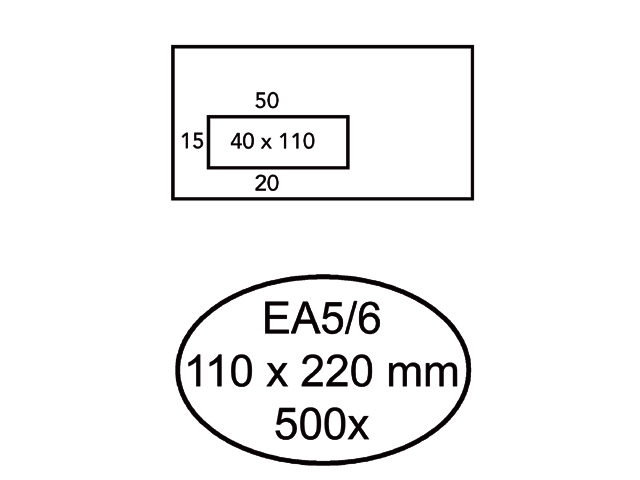 Envelop Quantore 110x220mm venster 4x11cm