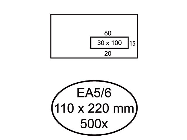 Envelop Quantore 110x220mm venster 3x10cm