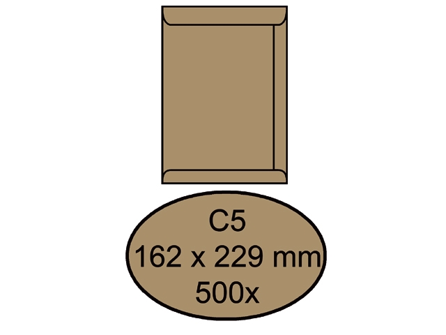 Envelop Quantore akte C5 162x229mm bruinkraft