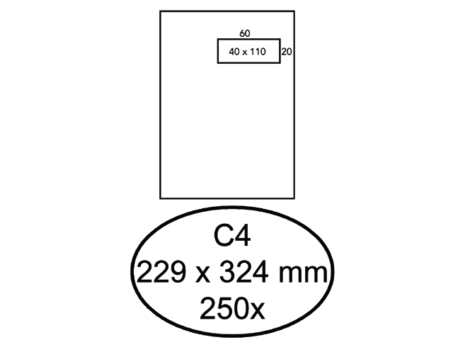Envelop Quantore C4 229x324mm venster 4x11cm
