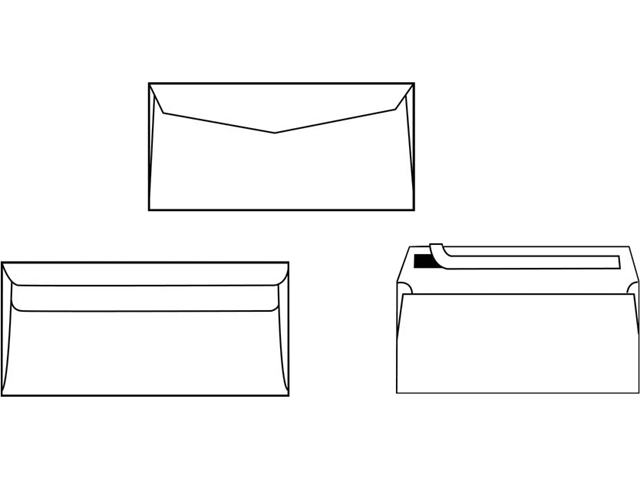 envelop venster 114x229mm vr zk 80gr wit