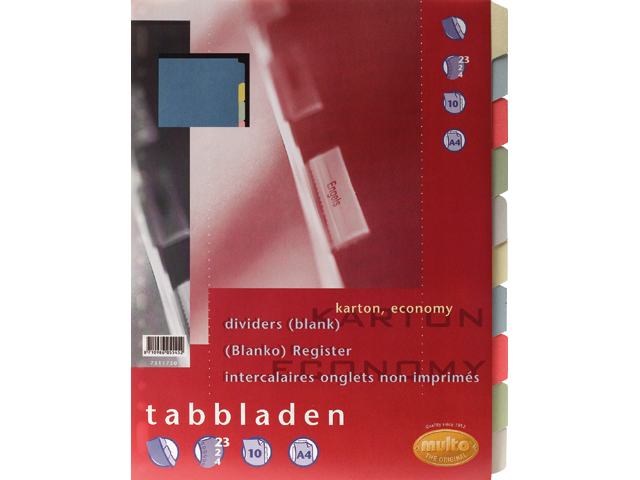 tabbladen multo 7311730 a4 23r karton 10dlg a