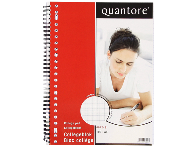 Collegeblok Quantore A4 ruit 5mm 23-gaats