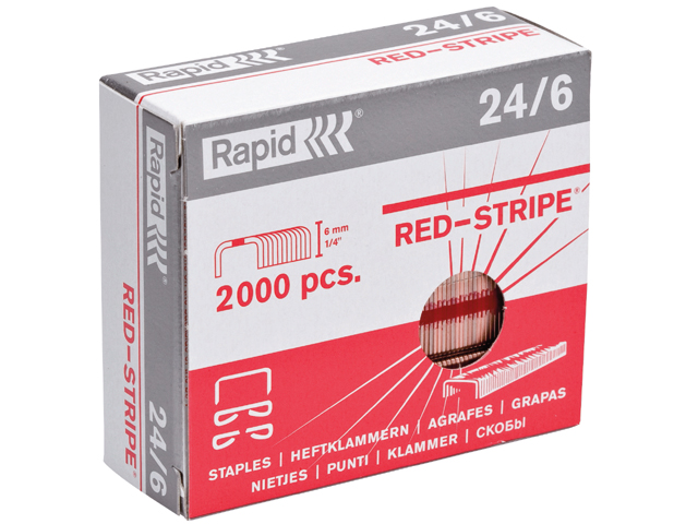 Nietjes 2000 stuks 24/6 redstripe