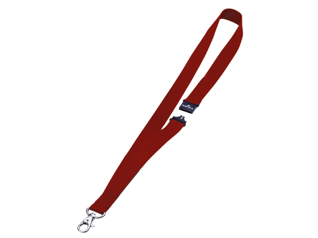 Textielkoord Durable met karabijnhaak rood
