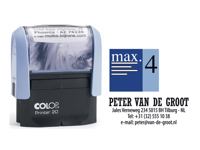 Colop tekststempel 4 regels 38x44mm