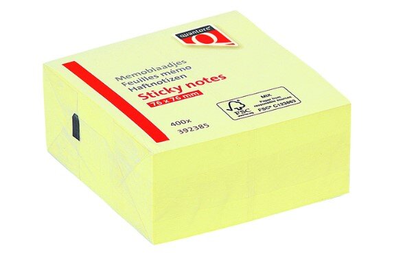 Memoblok Quantore 76x76mm 400 geel 400 vel
