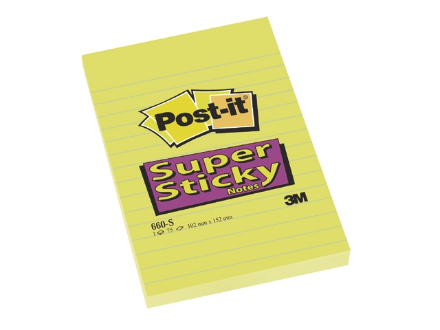 memoblok 3m post-it 660-s super sticky+lyn 10