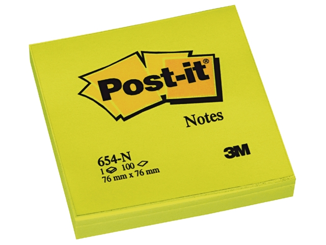 3m memoblok neon 76x76 mm      geel