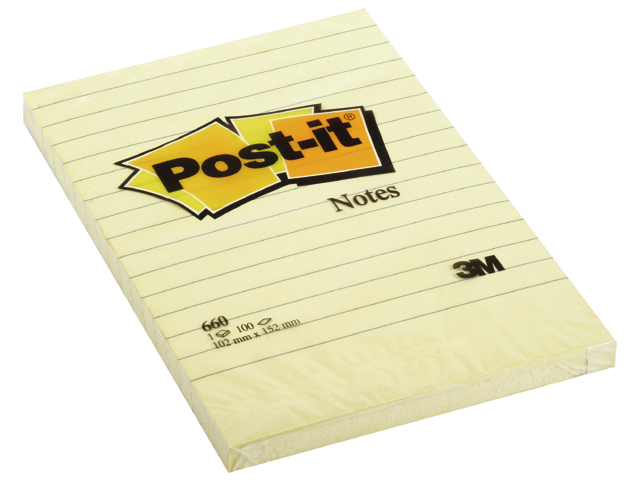 memoblok 3m post-it 660lijn 152x102mm