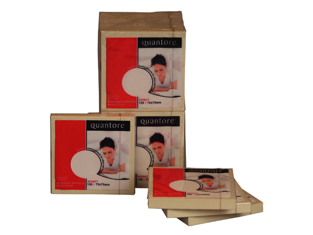 Memoblok Quantore 76x76mm geel 100 vel