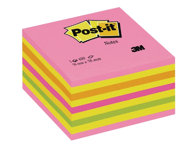 3m post-it blok 76x76mm neon
