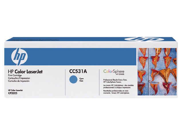 Tonercartridge hp cc531a blauw