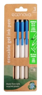 Econovo gelschrijver uitwisbaar blauw 3 stuks