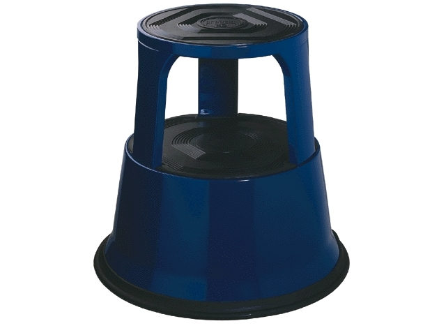 Opstapkruk metaal 42cm verrijd.blauw