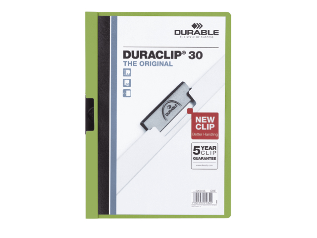 klemmap durable 2200 a4 pl/tr 3mm groen