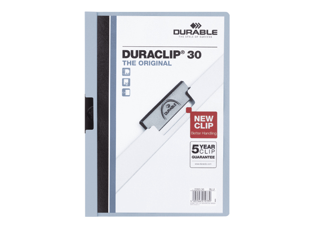klemmap durable 2200 a4 pl/tr 3mm lichtblauw