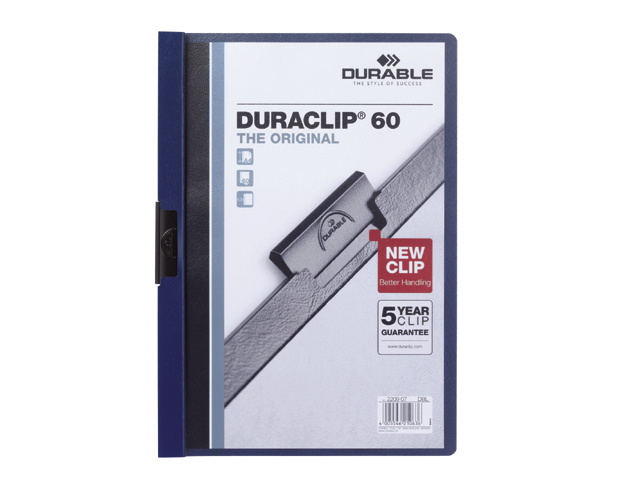 klemmap durable 2209 a4 pl/tr 6mm donkerblauw