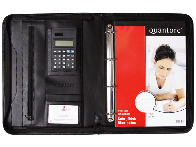 Schrijfmap Quantore A4 met rits en calculator