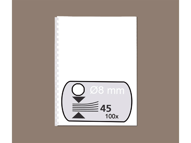 Bindrug 21-ring wit 100st 8 mm
