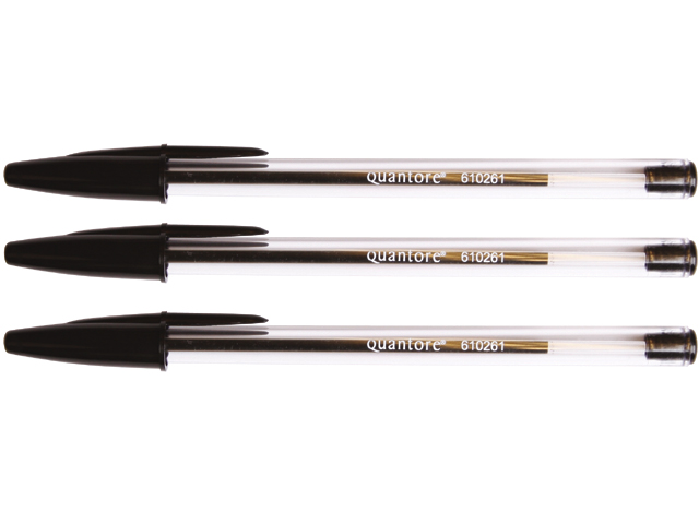 Balpen Quantore Stick zwart medium
