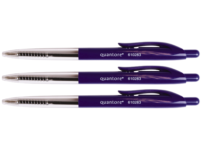 Balpen Quantore drukknop blauw medium