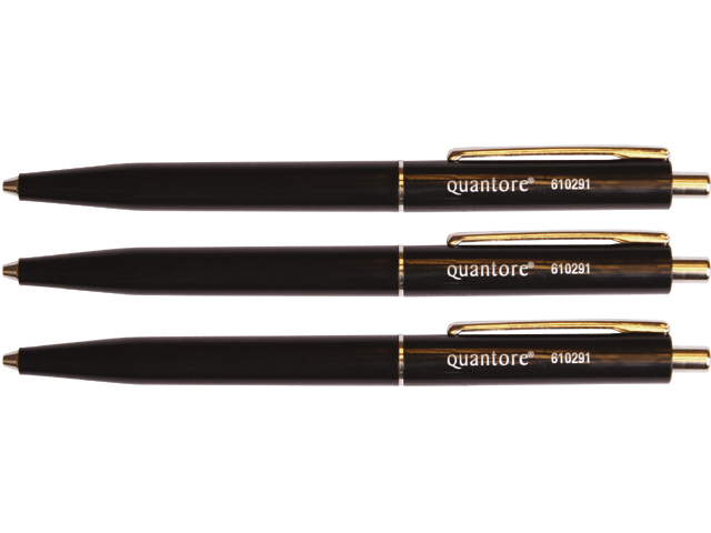 Balpen Quantore drukknop met metalen clip