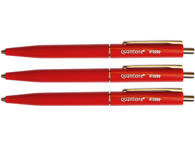 Balpen Quantore drukknop met metalen clip