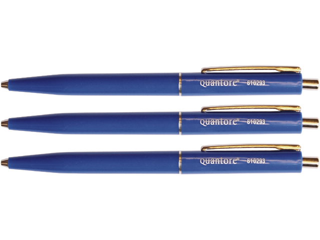 Balpen Quantore drukknop met metalen clip