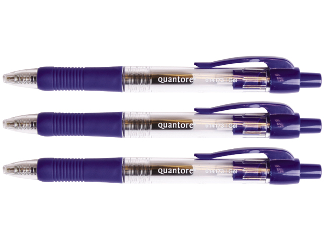 Gelschrijver Quantore grip drukknop 0.7mm