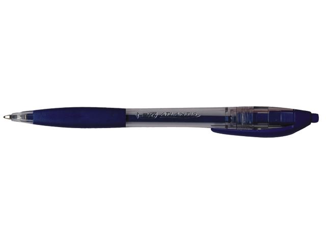 Balpen bic atlantis clic blauw