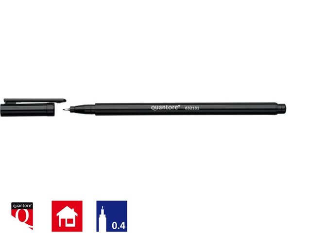 Fineliner Quantore zwart 0.4mm