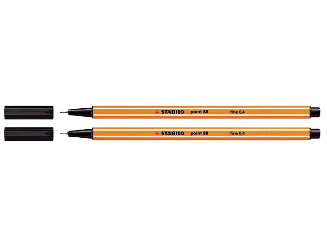 Fineliner stabilo point 88 zwart