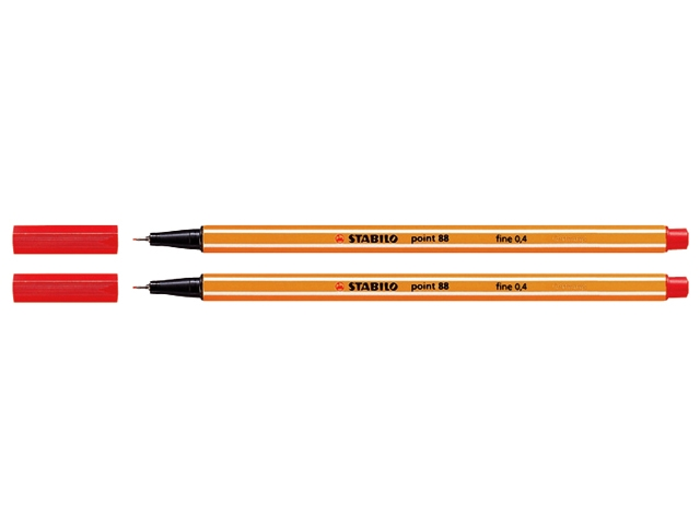 Fineliner stabilo point 88 rood