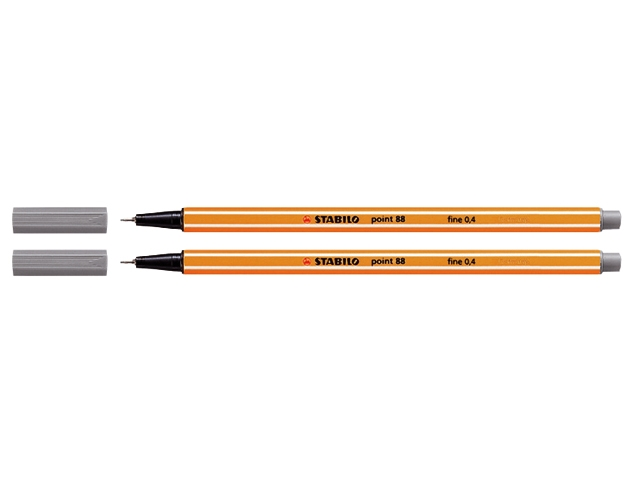 fineliner stabilo point 88 donkergrijs