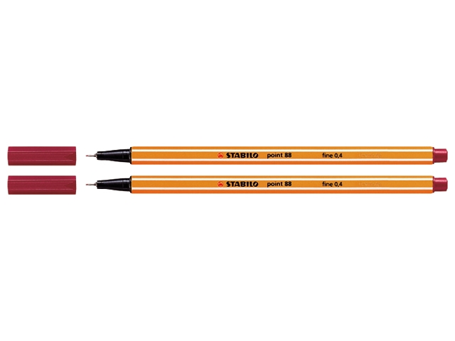 fineliner stabilo point 88 donkerrood