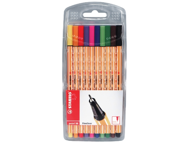 Fineliner stabilo point 88 10st ass
