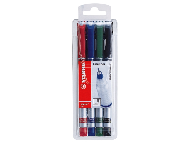 fineliner stabilo sensor 189 4st ass