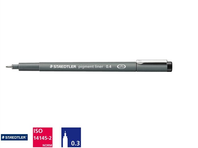 Fineliner pigment 308 0.3mm   zwart