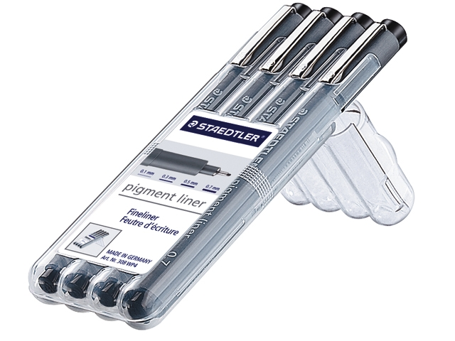 fineliner staedtler pigment 308 0.1-0.7mm set