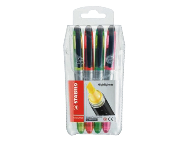 markeerstift stabilo navigator 4st ass