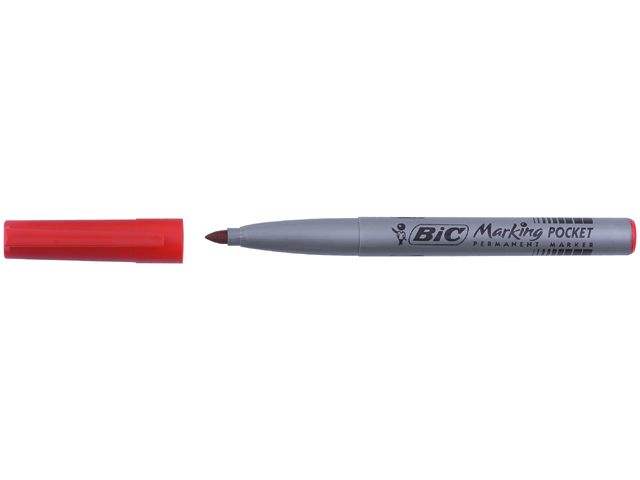 Bic viltstift pocket perm.1.1mm rood