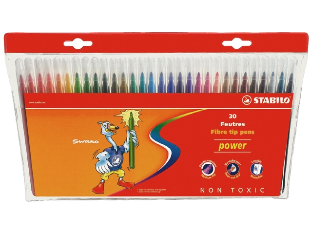 viltstift stabilo power 30st ass